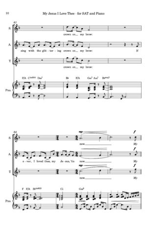 My Jesus I Love Thee – SAT Gospel Choir and Piano