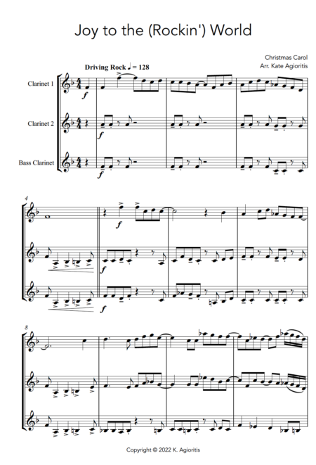 Joy to the (Rockin') World - Clarinet Trio