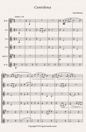 “Cantilena” A Modern Lullaby For Clarinet Choir