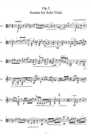 Sonata for Solo Viola by Anıl Altınsoy