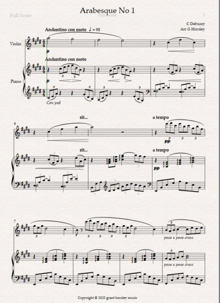 arabesque no 1 Violin1