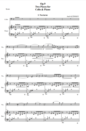 Two Pieces for Cello & Piano by Anıl Altınsoy