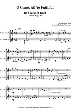 O Come, All Ye Faithful (various unaccompanied duets for brass, woodwinds, strings)