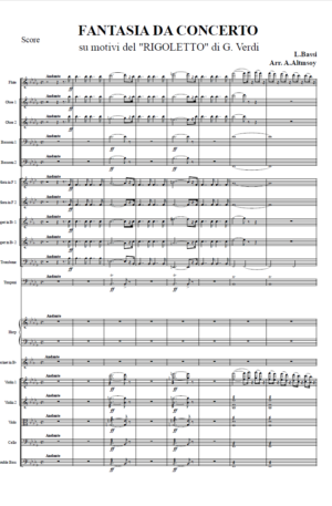 Rigoletto Fantasy for Clarinet & Piano by L. Bassi (Orchestrated by Anıl ALTINSOY)