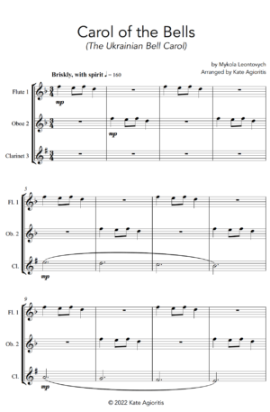 Carol of the Bells (Ukrainian Bell Carol) – Woodwind Trio
