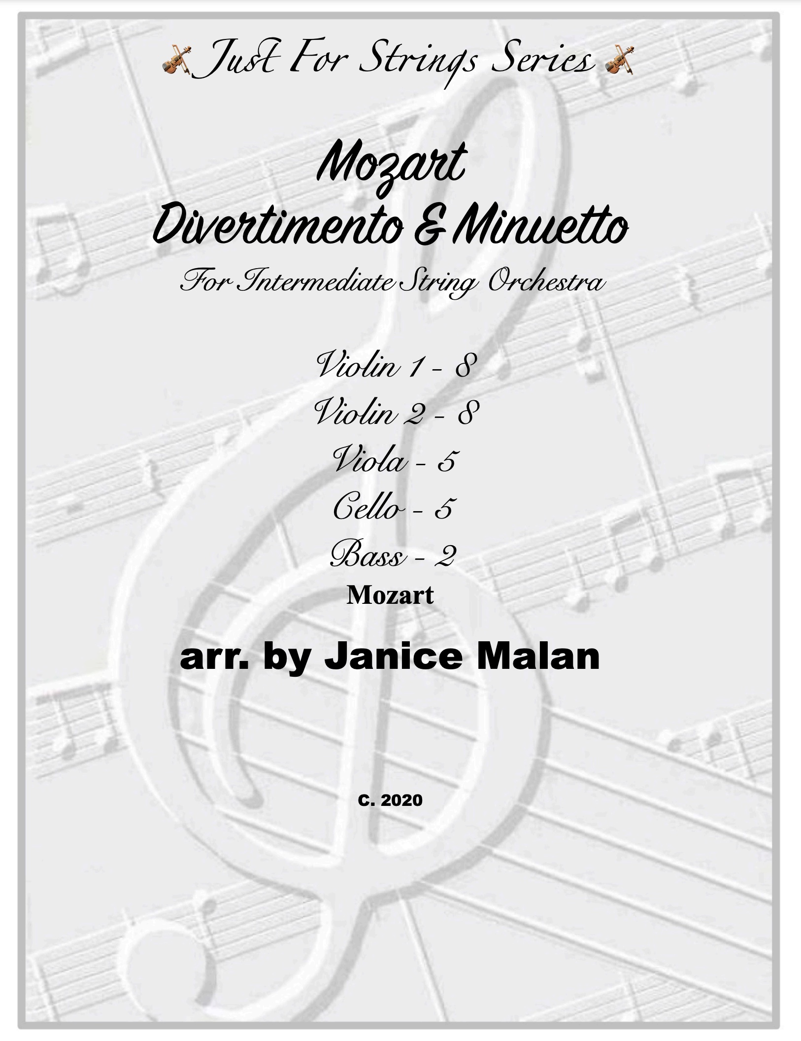 Mozart Divertimento and Minuetto for Advanced Intermediate String Orchestra