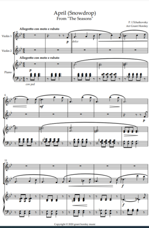 “April” (Snowdrop)-Tchaikovsky – Violin Duet with Piano