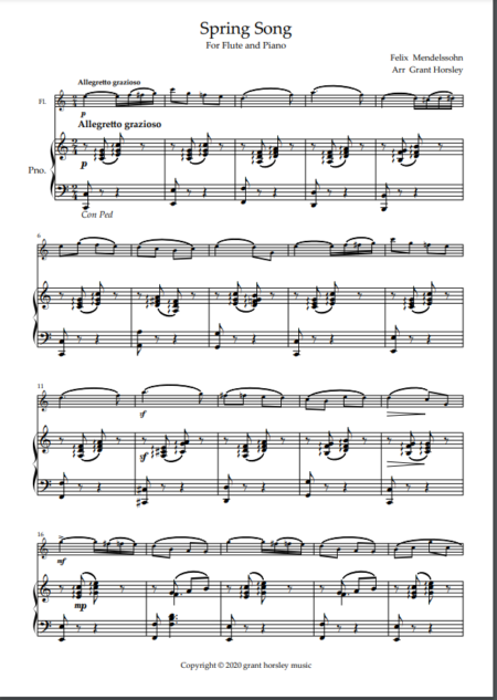 spring song flute new score
