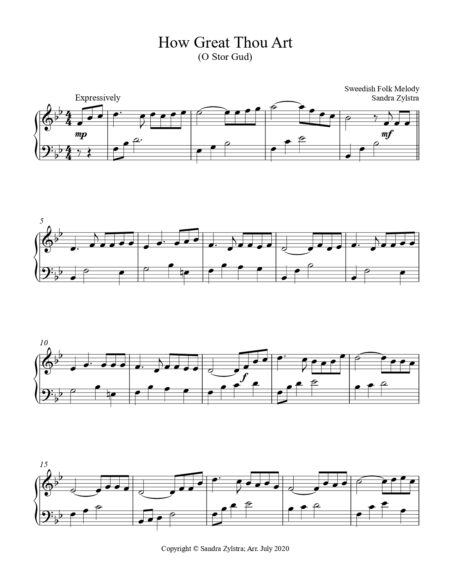 How Great Thou Art early intermediate piano Full Score page 00011