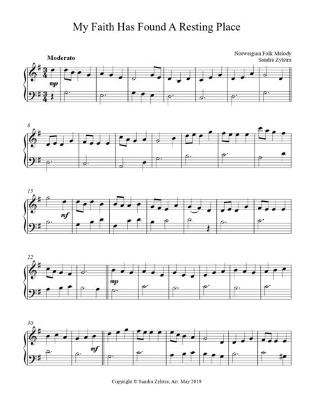 My Faith Has Found A Resting Place early intermediate piano cover page 00021