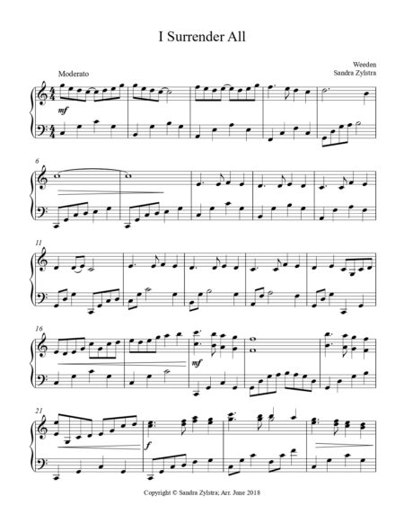 I Surrender All intermediate piano cover page 00021