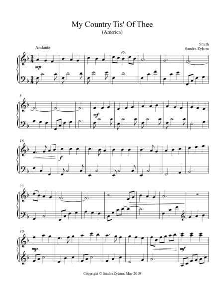 My Country Tis Of Thee early intermediate piano cover page 00021