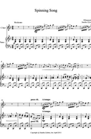 Spinning Song – Instrument Solo with Piano Accompaniment