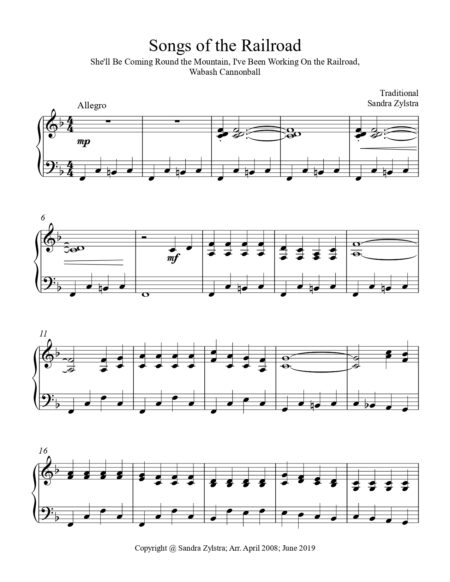 Songs Of The Railroad intermediate piano cover page 00021