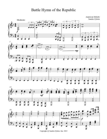 Battle Hymn Of The Republic late intermediate piano cover page 00021