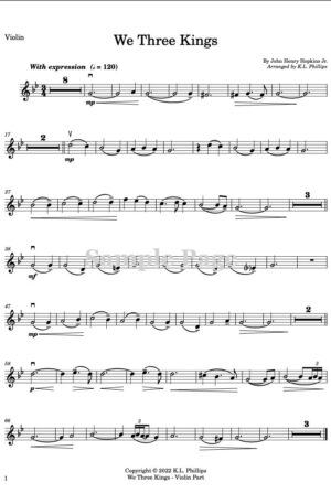 We Three Kings – Violin Solo with Piano Accompaniment