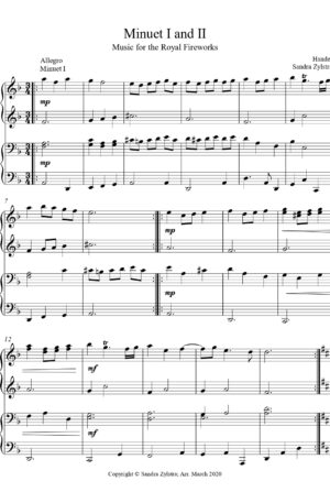 Minuet I & II -Music for Royal Fireworks -Intermediate Piano Duet