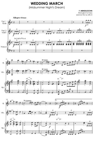 WEDDING MARCH – for harp (piano) trio