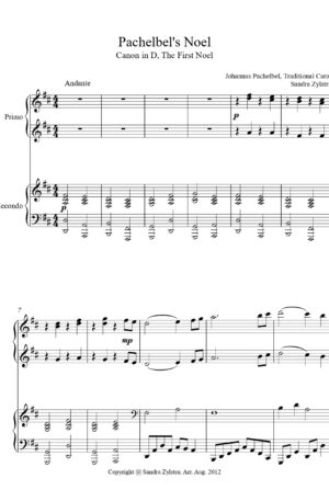 Pachelbel’s Noel -Late Intermediate Piano Duet