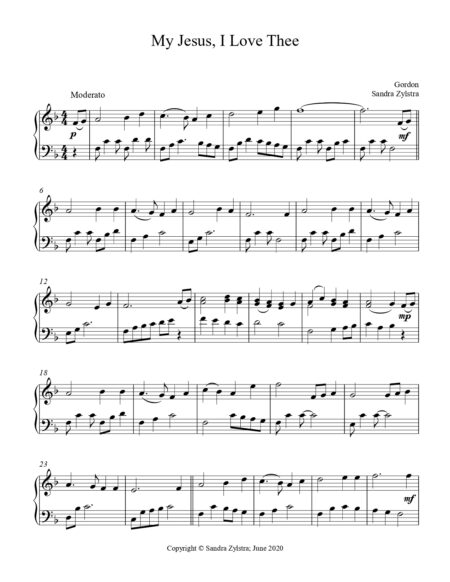 My Jesus I Love Thee early intermediate piano cover page 00021