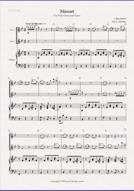 minuet boccherini flute duet 1 1