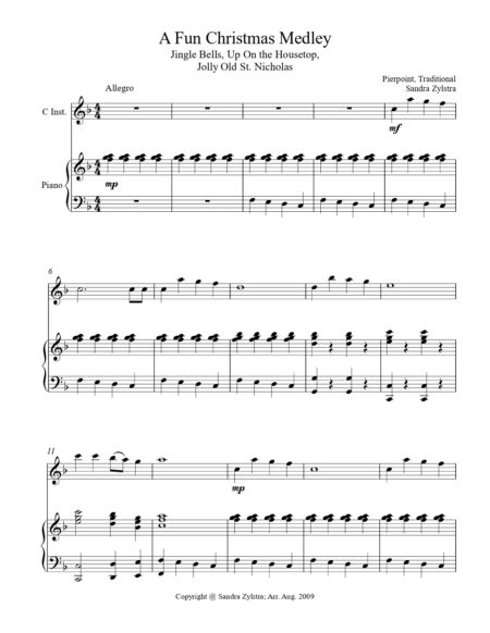 A Fun Christmas Medley treble C instrument solo parts cover page 00021
