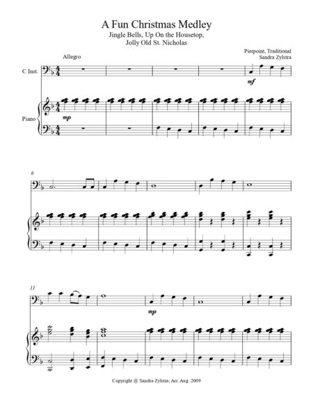 A Fun Christmas Medley bass C instrument solo parts cover page 00021