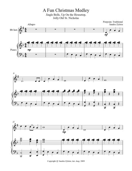 A Fun Christmas Medley Bb instrument solo parts cover page 00021