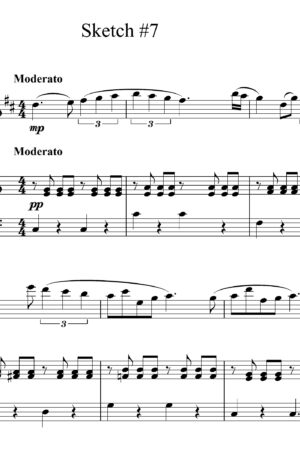 Seven Musical Sketches for Tenor Saxophone (Full Score)