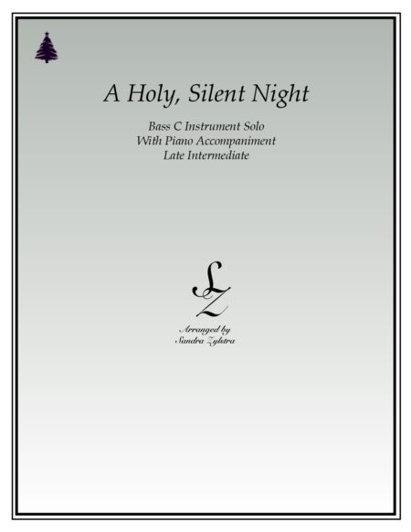 A Holy Silent Night bass C instrument solo part cover page 00011