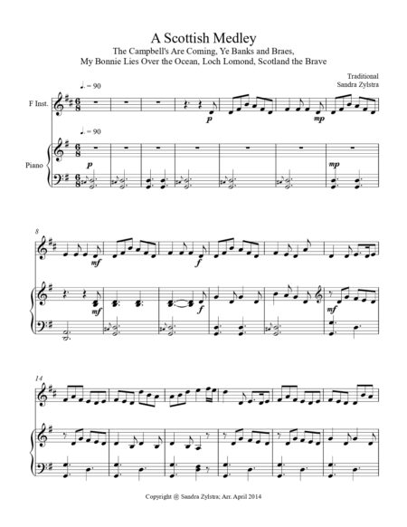 A Scottish Medley F instrument solo part cover page 00021