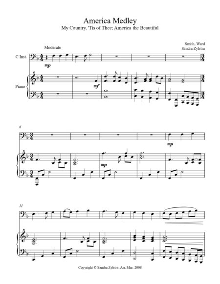 America Medley bass C instrument solo part cover page 00021