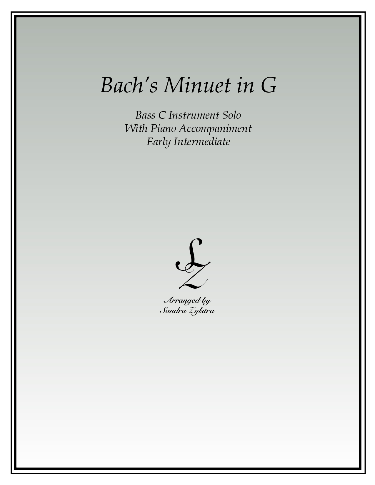 Bachs Minuet In G bass C instrument part cover page 00011