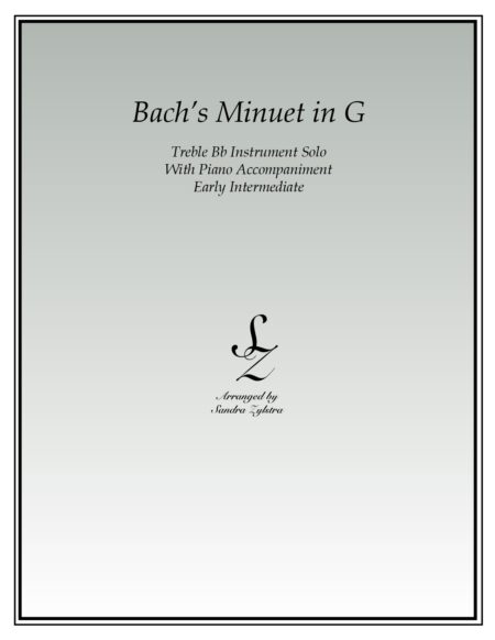 Bachs Minuet In G Bb instrument solo part cover page 00011