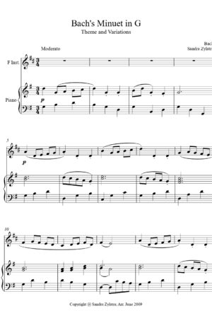 Bach’s Minuet In G – Instrument Solo with Piano