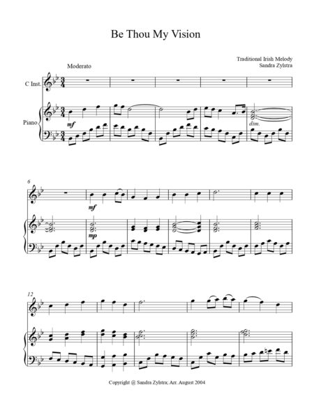 Be Thou My Vision treble C instrument solo part cover page 00021