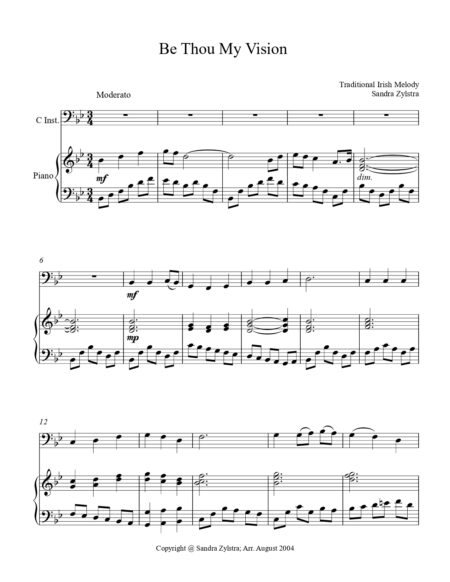 Be Thou My Vision bass C instrument solo part cover page 00021