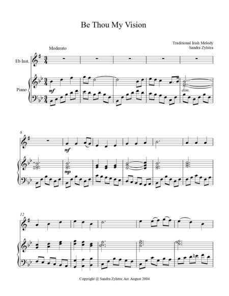 Be Thou My Vision Eb instrument solo part cover page 00021
