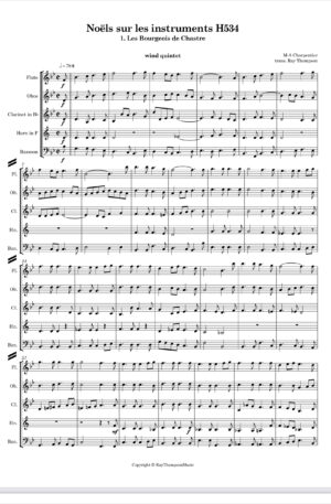 Charpentier: Noëls sur les instruments H534 (Christmas Carols on The Instruments) – wind quintet