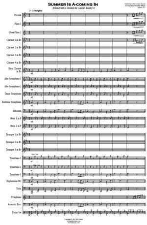 Summer Is A-coming In – Concert Band