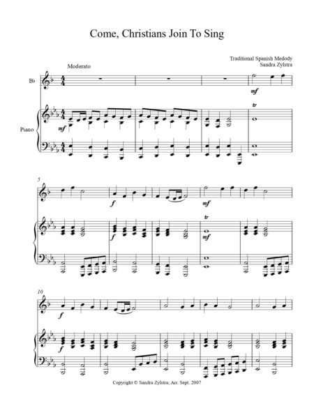 Come Christians Join To Sing Bb instrument solo part cover page 00021
