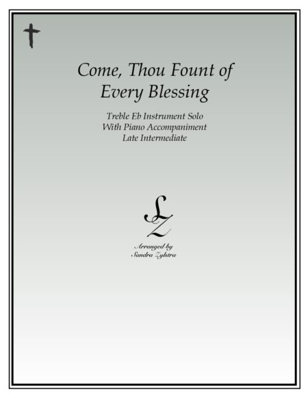 Come Thou Fount Of Every Blessing Eb instrument solo part cover page 00011