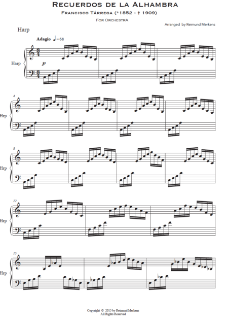 Recuerdos de la Alhambra - Orchestra Version - Harp Part