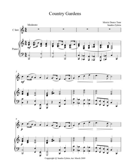 Country Gardens treble C instrument solo part cover page 00021 1