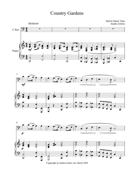 Country Gardens bass C instrument solo part cover page 00021