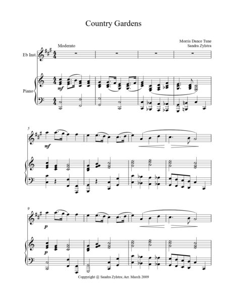 Country Gardens Eb instrument solo part cover page 00021