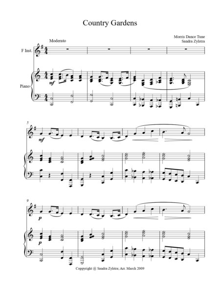 Country Gardens F instrument solo part cover page 00021