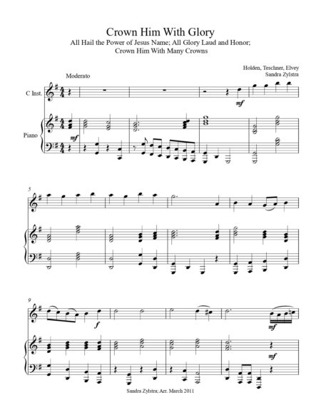 Crown Him With Glory treble C instrument solo part cover page 00021