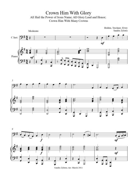 Crown Him With Glory bass C instrument solo part cover page 00021
