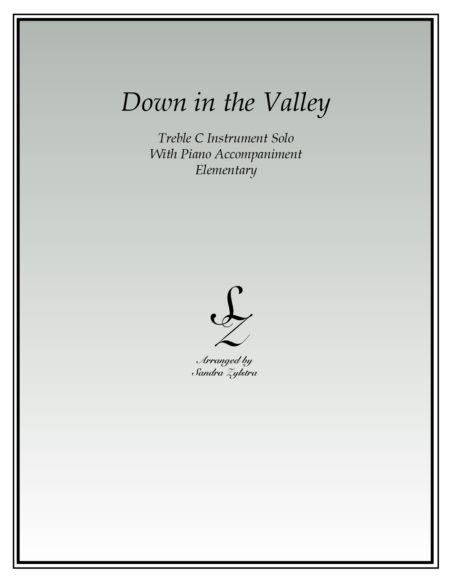 Down In The Valley treble C instrument solo part cover page 00011